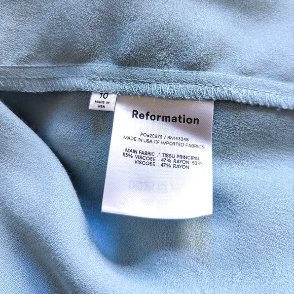 Reformation 'Kiwi' Turquoise Blue Asymmetrical Cutout High Slit Maxi Dress 10 - Picture 13 of 16